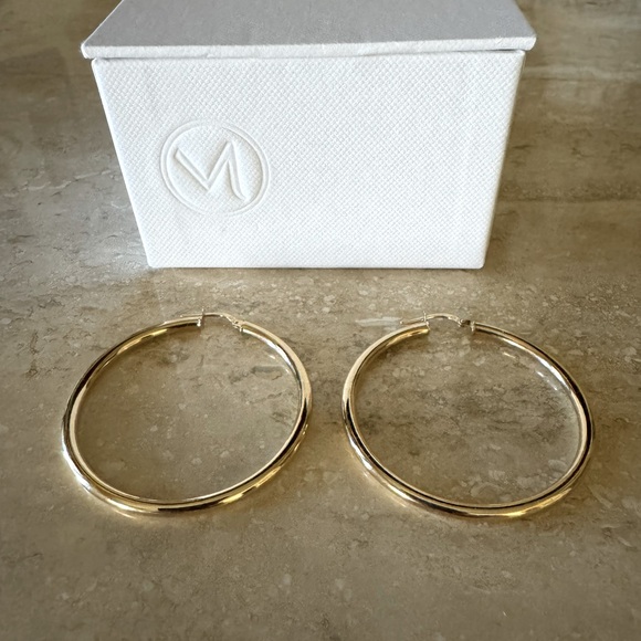 Mejuri 14k Large Tube Hoops - Picture 3 of 13